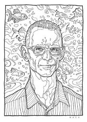 portrét Chucka Palahniuka v knihe (ilustroval David Mack )